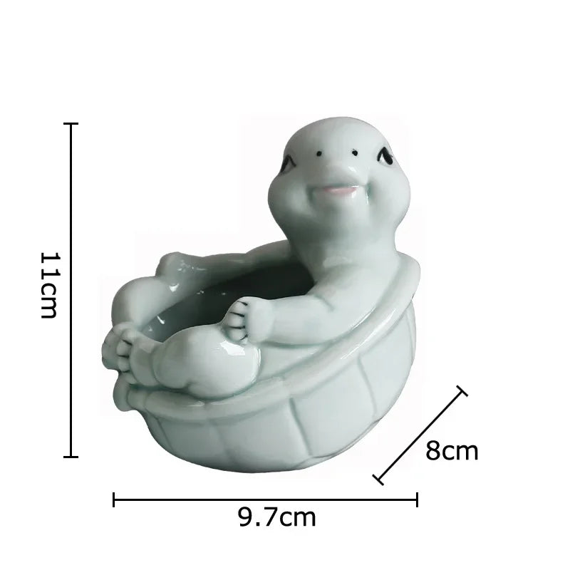 Afralia™ Cartoon Turtle Ceramic Vase for Table Decoration and Flowers Arrangement