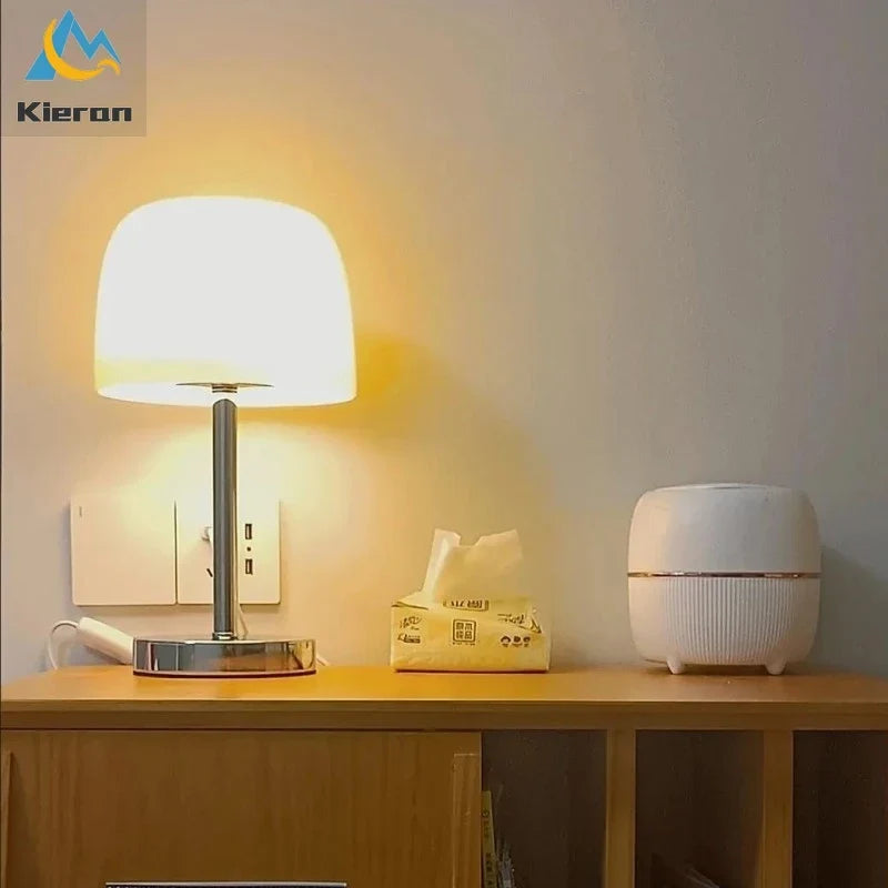 Afralia™ Nordic Cream Cake LED Table Lamp for Bedroom Study Dining Room Living Room