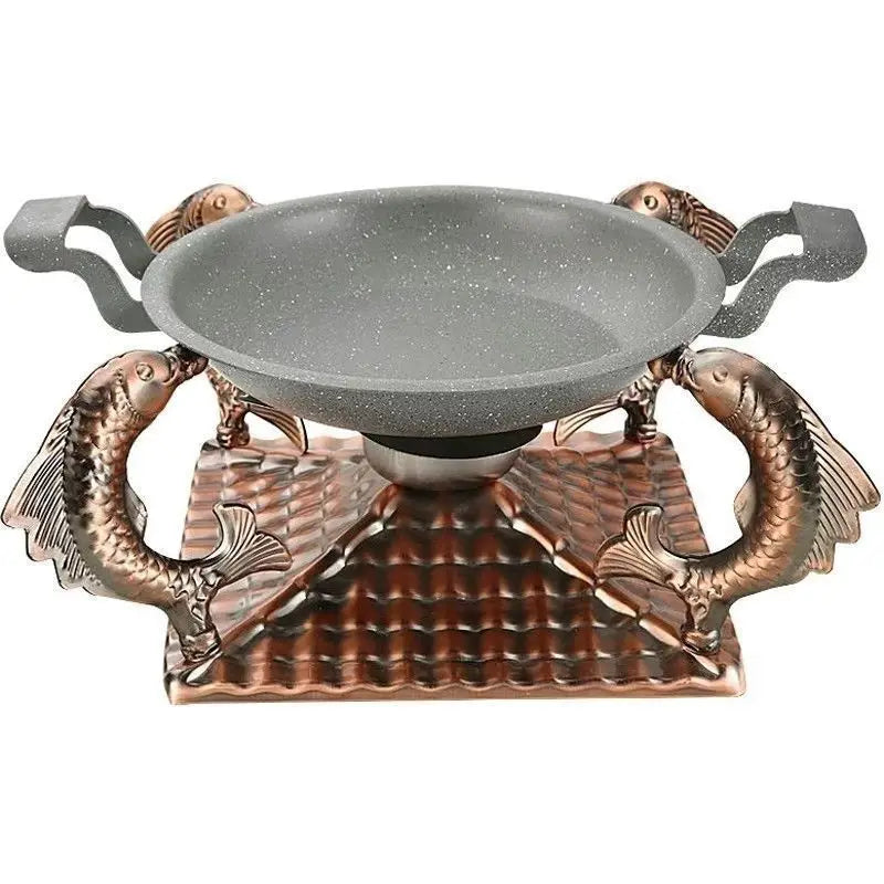 Afralia™ Premium Seafood Feast Pot Set with Solid Alcohol Stove and Tableware