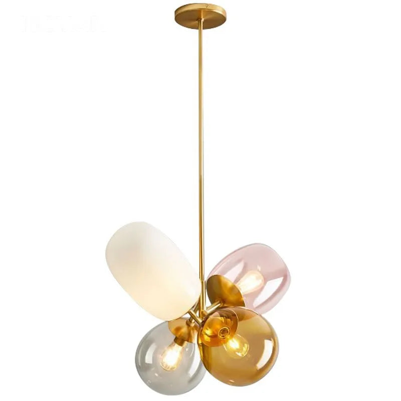Afralia™ Glass Balloon Chandelier: Colorful Suspension Pendant Light for Living Room, Bedroom