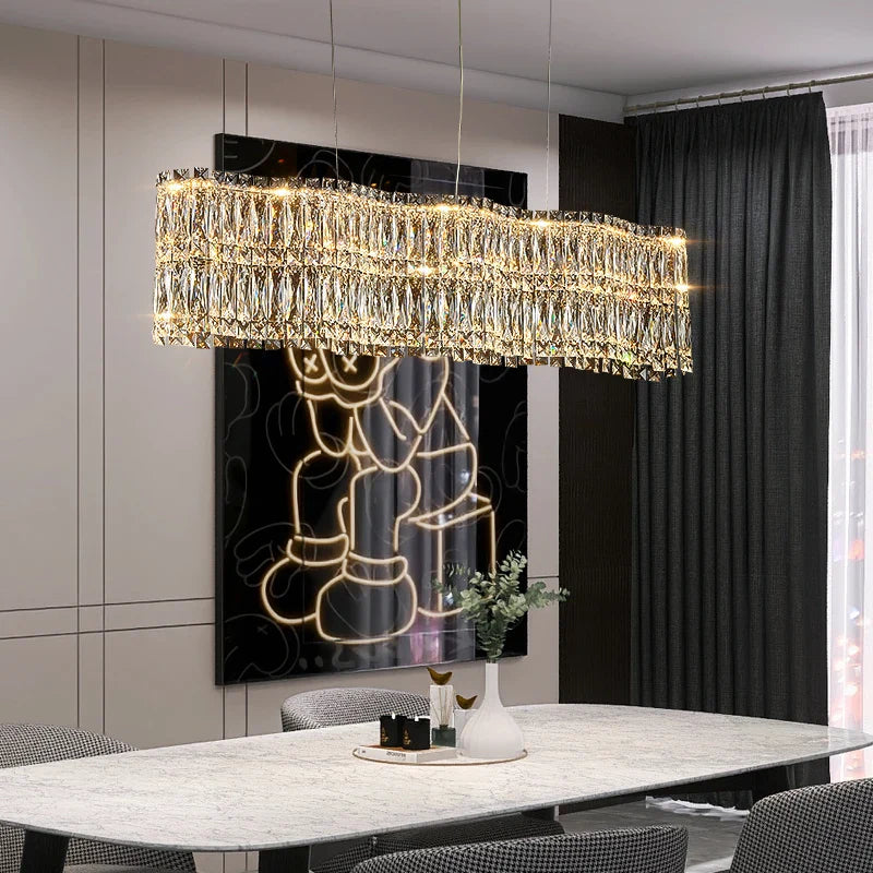 Afralia™ Crystal Luxe Chandelier for Modern Living Room, High-End Restaurant Light