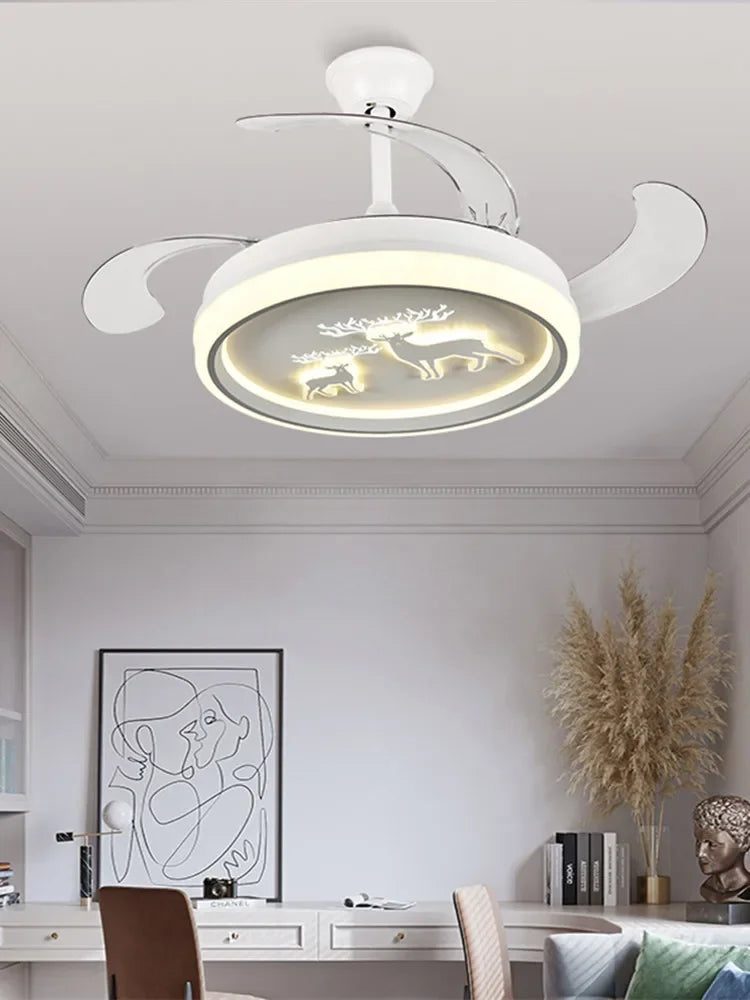Afralia™ Bird Nest Ceiling Fan with LED Light Remote Control