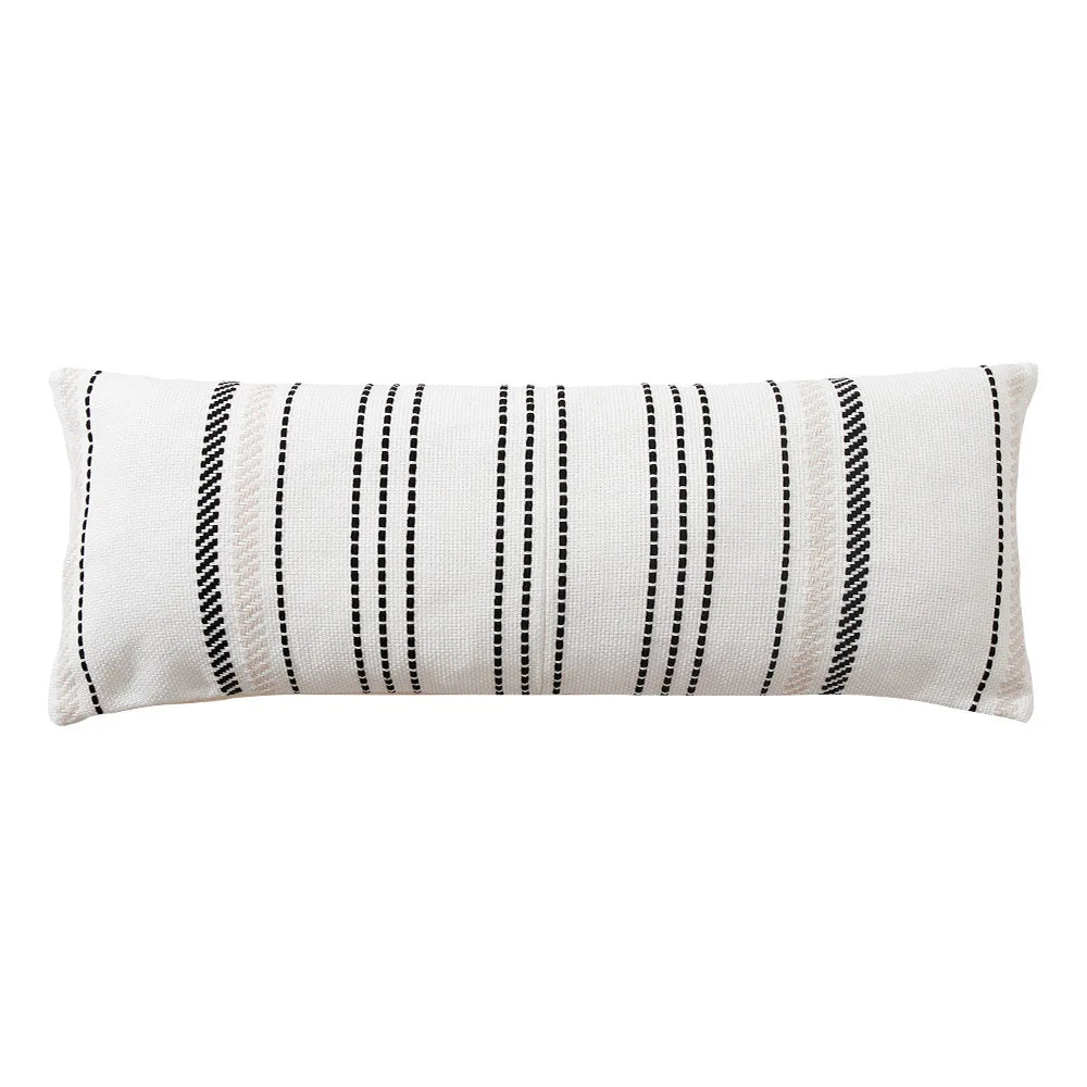 Afralia™ Striped Lumbar Pillowcase 35x90cm - Modern Cotton Woven Cushion Cover for Home Sofa