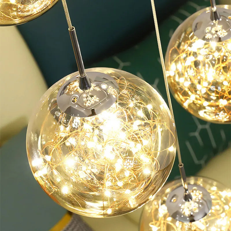 Afralia™ Modern Spiral Staircase Pendant Lamp for Living Room, Villa Loft, Restaurant LED Décor
