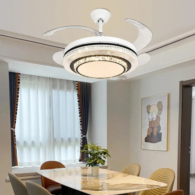 Afralia™ LED Ceiling Fan with Remote Control, Modern ABS Blades, 110V 220V