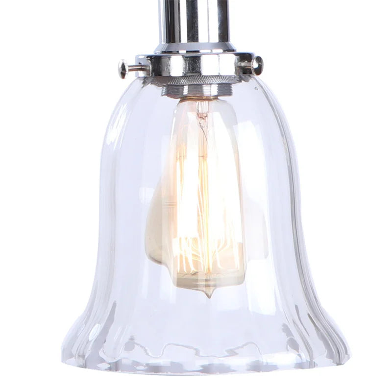 Afralia™ Chrome Industrial LED Wall Sconce Swing Arm Clear Glass Light