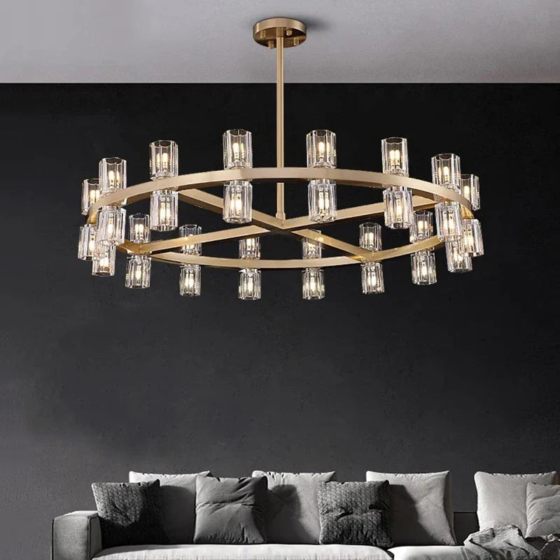 Afralia™ Crystal Chandelier: Luxury Living Room & Dining Room Pendant Light