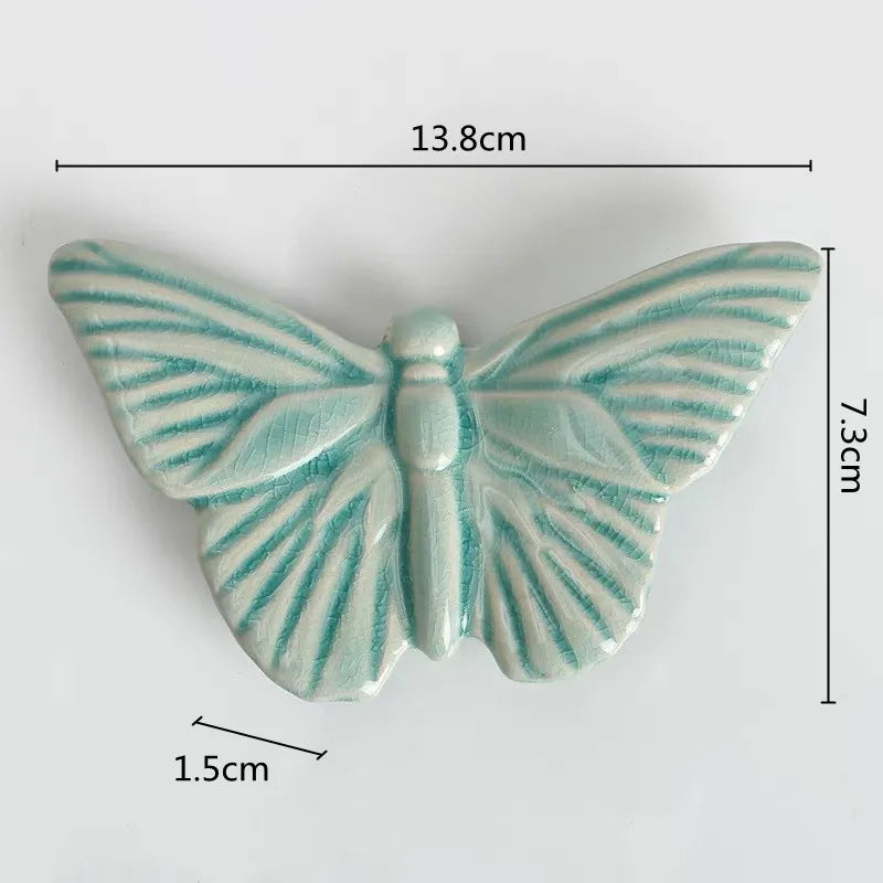 Afralia™ Ceramic Butterfly Wall Decor - 3D Papilionid Aesthetic Hanging Art