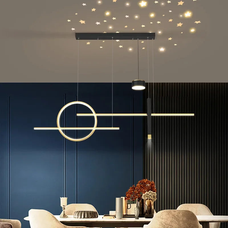 Afralia™ Modern Starry LED Chandelier: Stylish Nordic Design for Dining Room, Cafe, and Bar