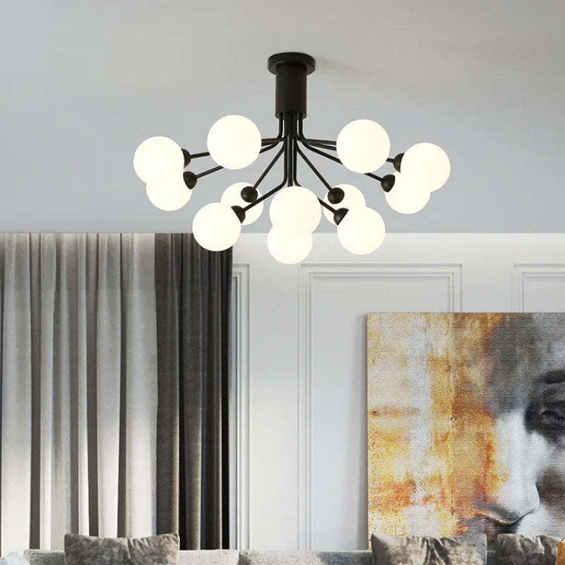 Afralia™ Nordic Glass Ball Chandelier in Gold - Modern Home Decor Lighting