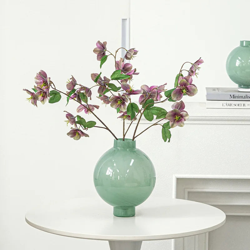 Afralia™ Marble Pattern Glass Vase for Home Decor