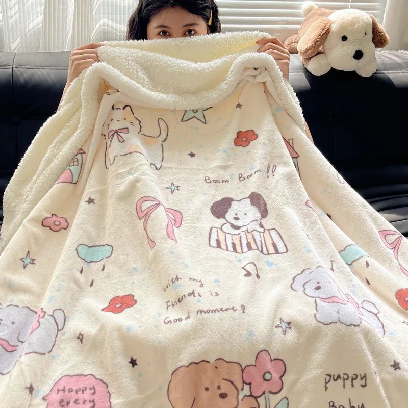 Afralia™ Cozy Fleece Blanket | Multi-Use Office & Home Shawl | Soft & Warm Blanket