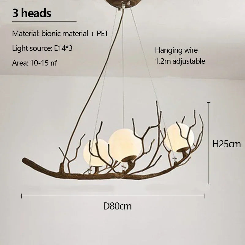 Afralia™ Retro Branch Ceiling Chandelier LED Hanging Light for Home Décor