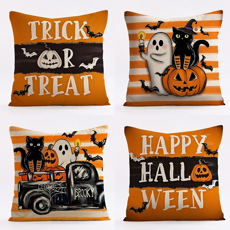 Halloween Pumpkin Witch Pillow Case Set for Home Sofa Decoration by Afralia™