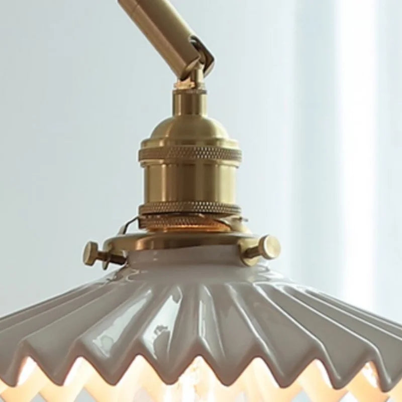 Afralia™ Nordic LED Wall Lamp Walnut Wood Rotatable Copper Pull Chain Light