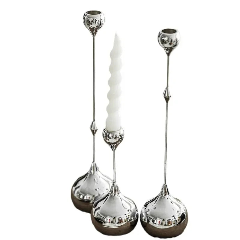 Afralia™ Gold Geometric Water Drop Candlestick Holder Desktop Storage Wedding Centerpieces