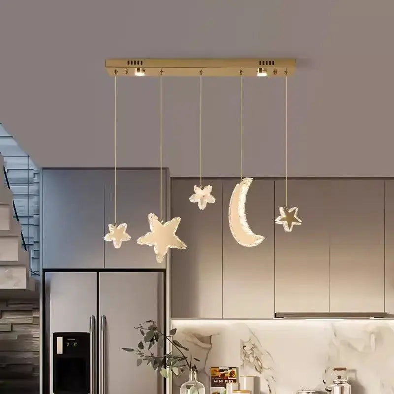 Afralia™ Star Moon Pendant Light for Restaurant, Bar Counter, and Entrance
