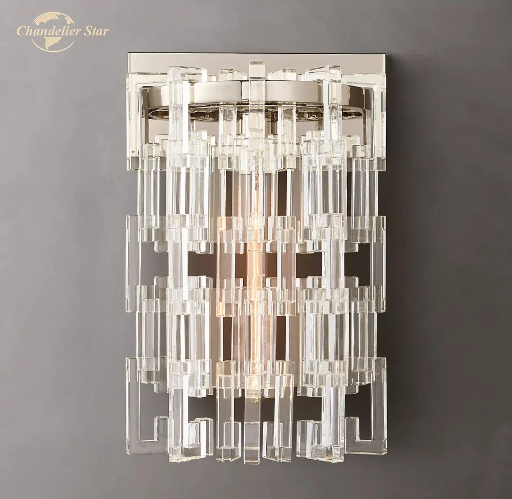 Afralia™ Marignan Round Crystal LED Wall Sconce Light - Modern Cristal Wall Lamp