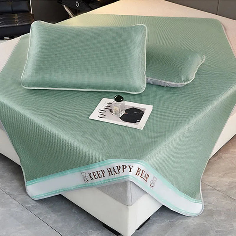 Afralia™ 1800D Cooling Fibres Bed Mat & Pillowcases Set for Summer Nights