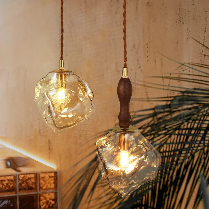 Afralia™ Lava Glass LED Pendant Lamp: Vintage Hanging Light for Bedroom, Living Room, Dining Room
