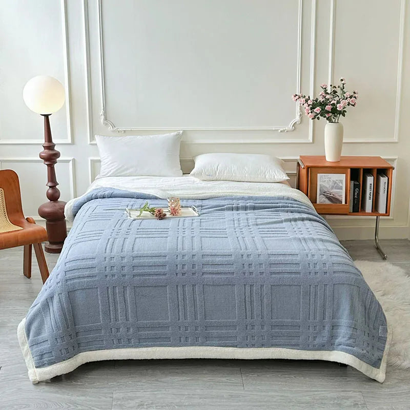Afralia™ Velvet Jacquard Taffeta Blanket: Cozy Sofa Cover & Four-Season Quilt