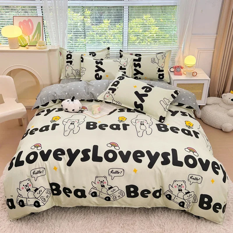 Afralia™ Plant Printed Brushed Single Duvet Cover for Cozy Winter Nights