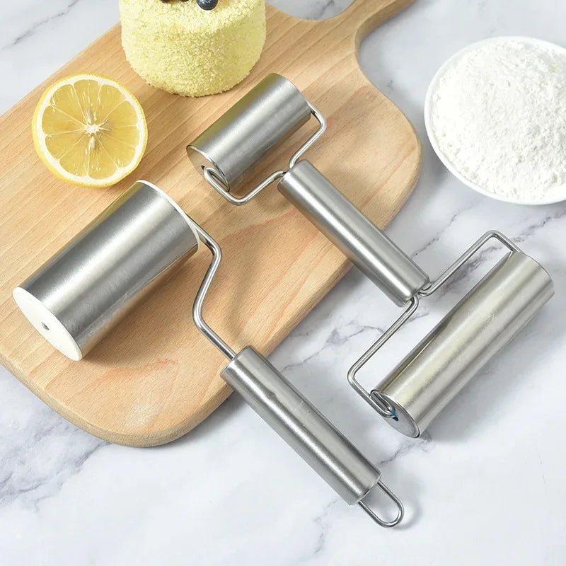 Afralia™ Stainless Steel One-Handed Roller Pin for Easy Dumpling and Noodle Rolling