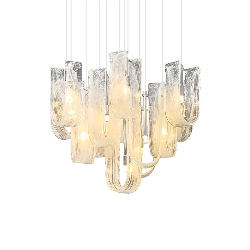 Afralia™ Postmodern Glass Chandelier Luxury Pendent Lamp for Living Room, Dining Room, Staircase