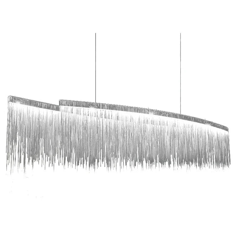 Afralia™ Luxury Chain Tassel Chandelier Light for Living Room, Art Hotel, Restaurant