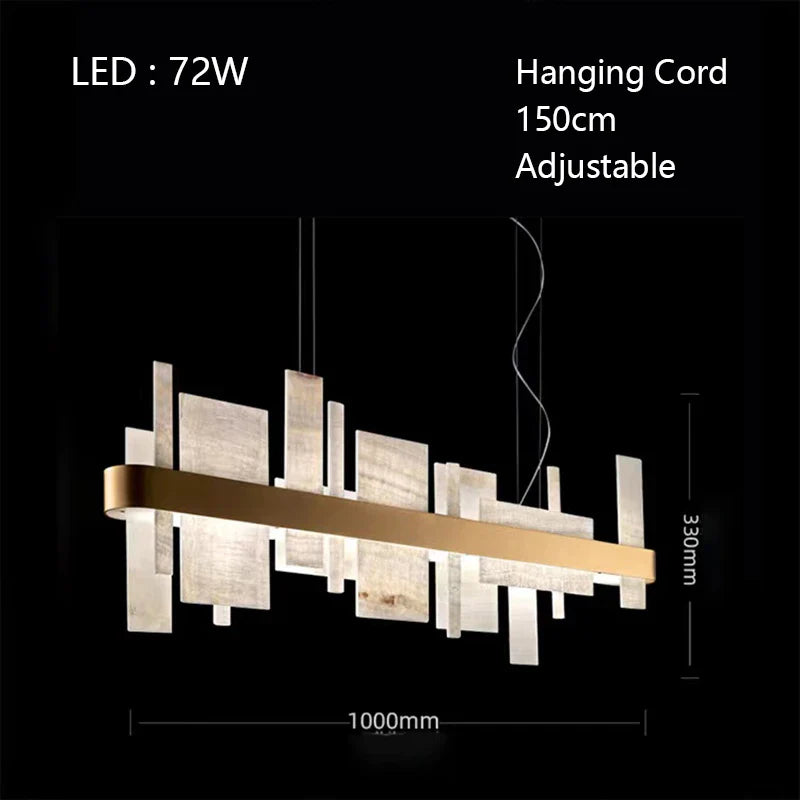 Afralia™ Marble LED Chandelier Luxury Art Decor Hanging Lamps for Bedroom