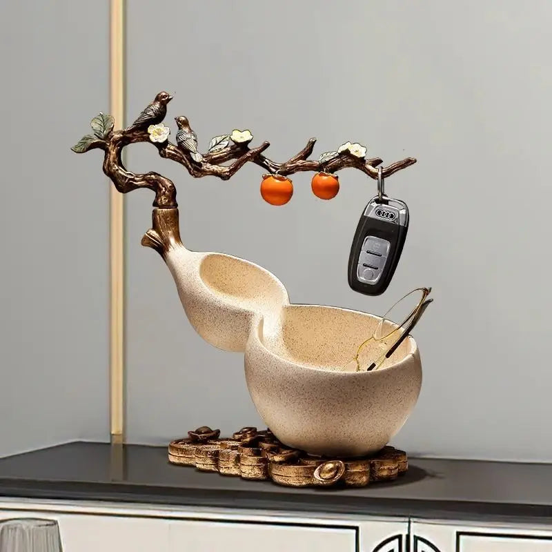 Afralia™ Chinese Gourd Key & Desktop Storage Decoration for Wealth Attraction