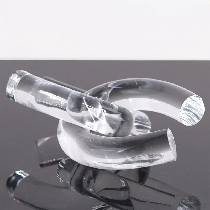 Afralia™ Geometric Acrylic Rope Knot Ornaments - Home Decor Figurines