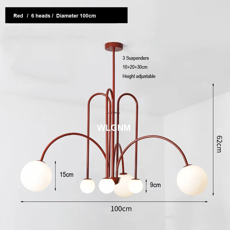 Afralia™ Glass Ball Chandelier: Modern Living Room Dining Kitchen Ceiling Light Fixtures