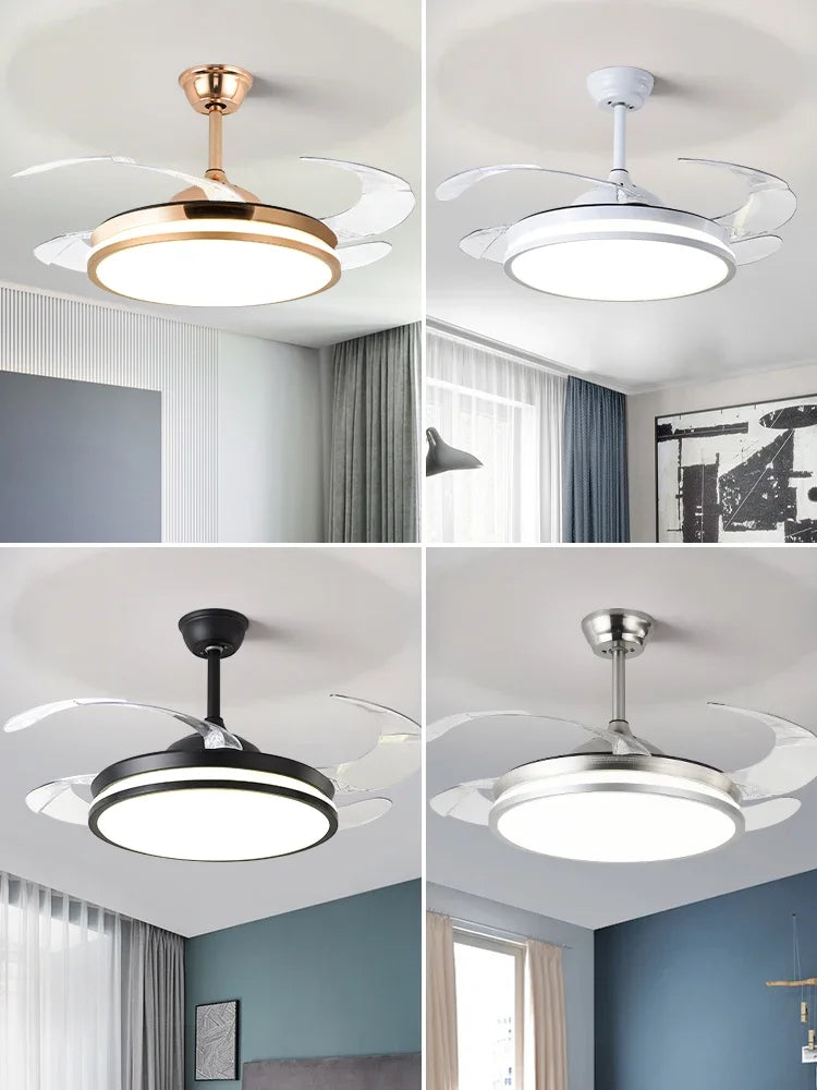 Afralia™ LED Fan Lamp: Modern Invisible Ceiling Chandelier for Living Room, Bedroom & Dining Room