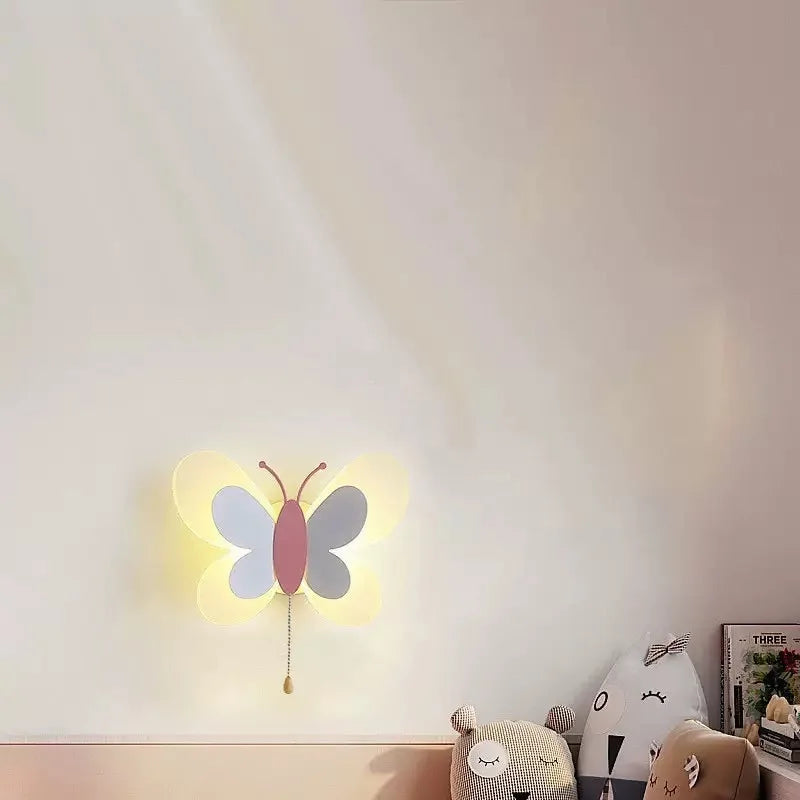 Afralia™ Butterfly Girl Cartoon Children Room Lamp with Energy-Saving LED for Bedroom