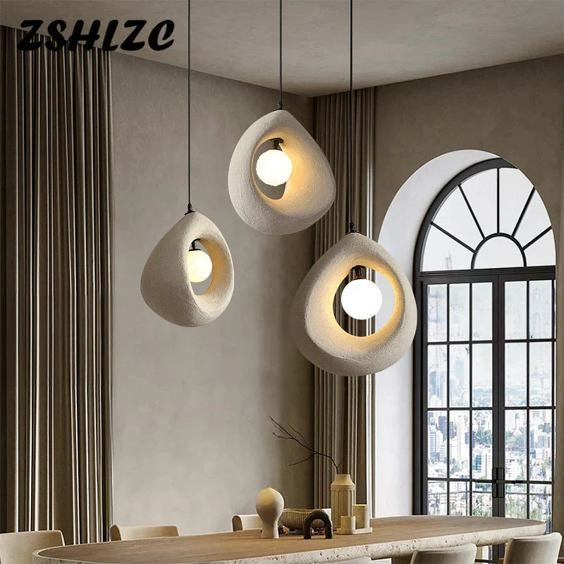 Afralia™ Wabi Sabi LED Pendant Light: Living Room Dining Room Chandeliers for Kitchen, Restaurant, Bar.