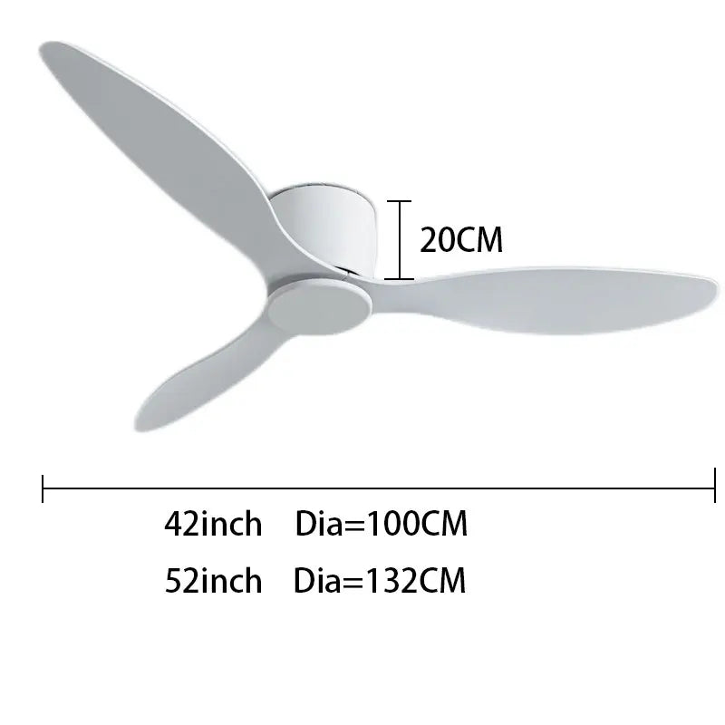 Afralia™ Modern Ceiling Fan DC Motor 6 Speeds Remote Control 20CM Lux&vitae