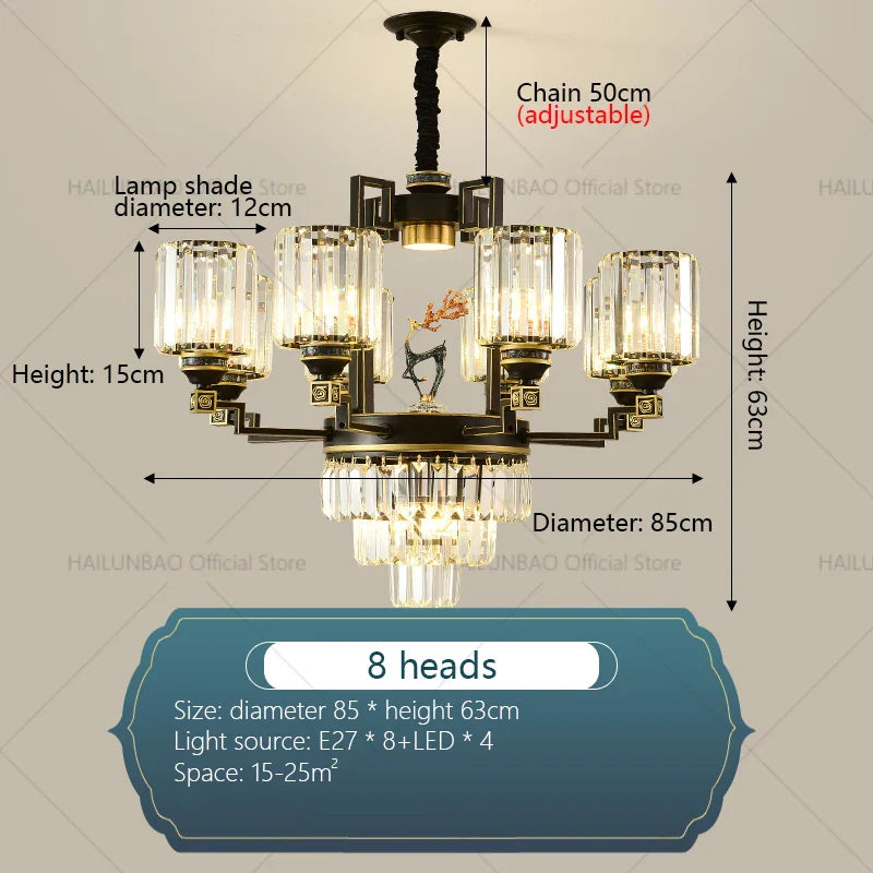Afralia™ Zen Crystal Chandelier: Modern Luxury Living Room Dining Room Lamp