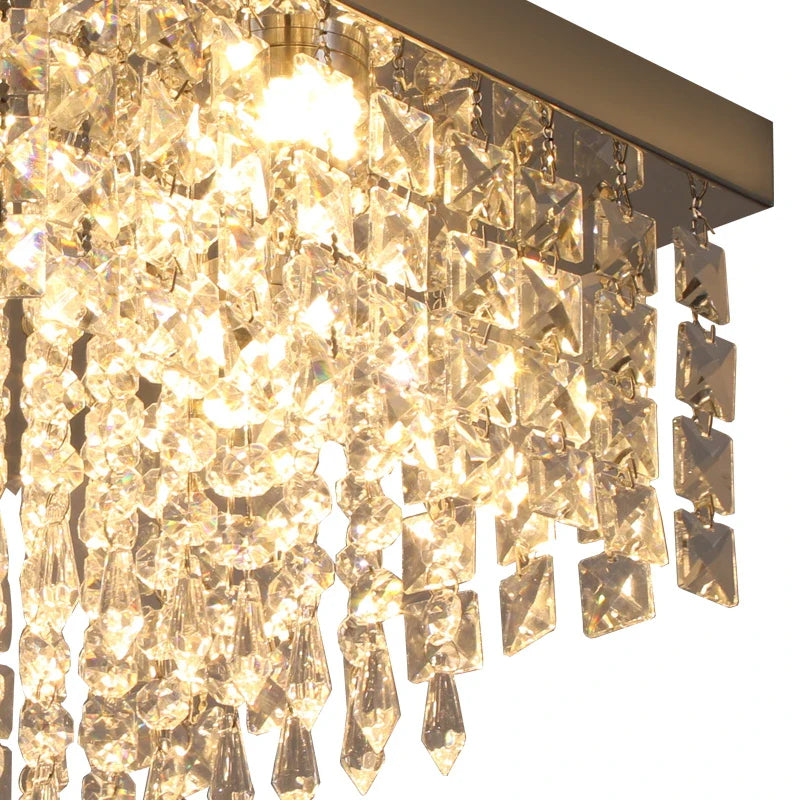Afralia™ Crystal LED Chandelier Ceiling Lamp for Luxe Home Decor