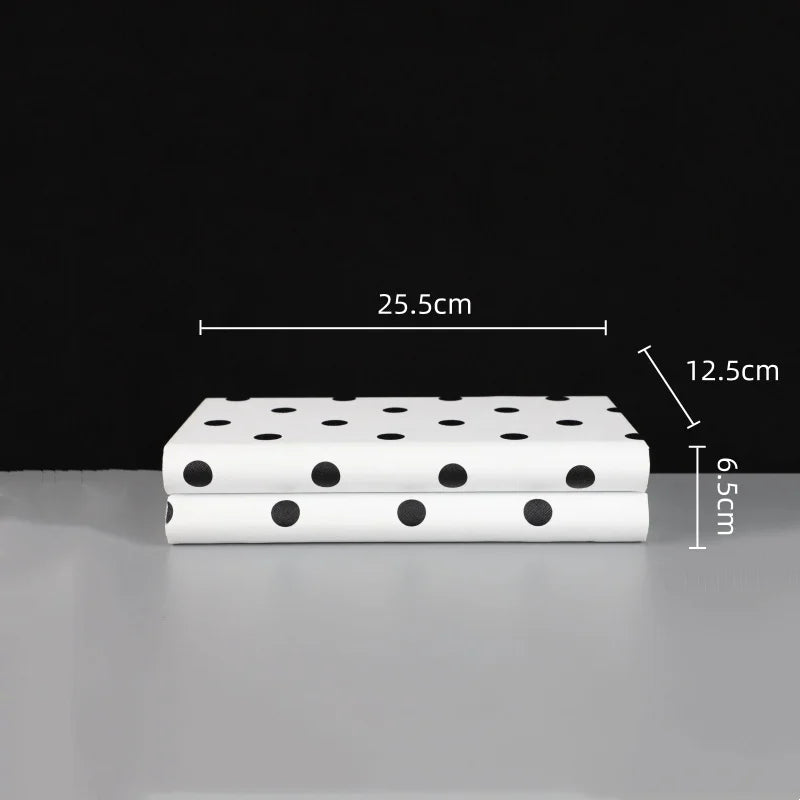 Afralia™ Polka Dot Jewelry Storage Box: Black & White Desktop Organizer & Home Accessory Display