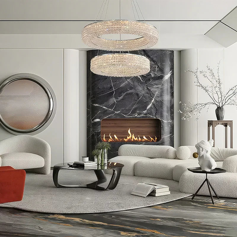 Afralia™ Elegant K9 Crystal Chandelier for Living Room, Dining Table, Bar