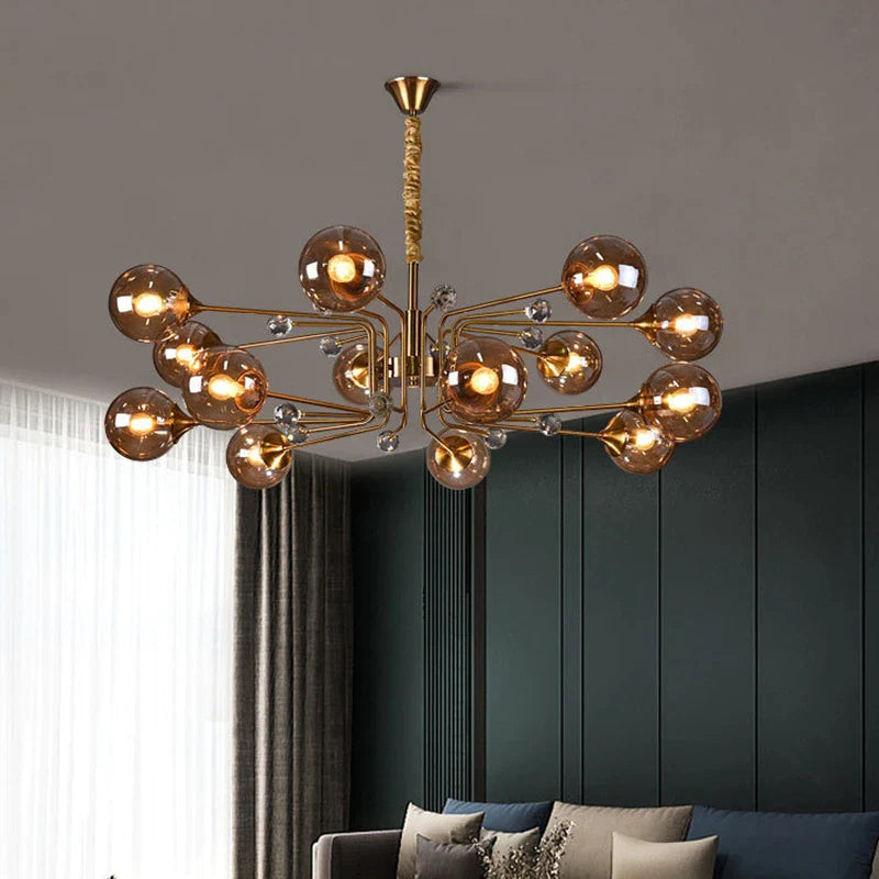 Afralia™ Glass Bubble Chandelier: Luxury LED Glass Ball Suspension Lamp for Living Room, Bedroom, and Shop