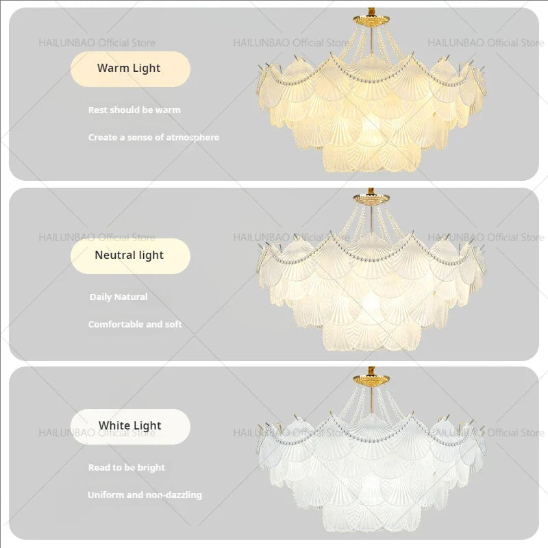 Afralia™ Pearl Feather Crystal Chandelier: French Romantic Lighting for Superior Living & Bedroom