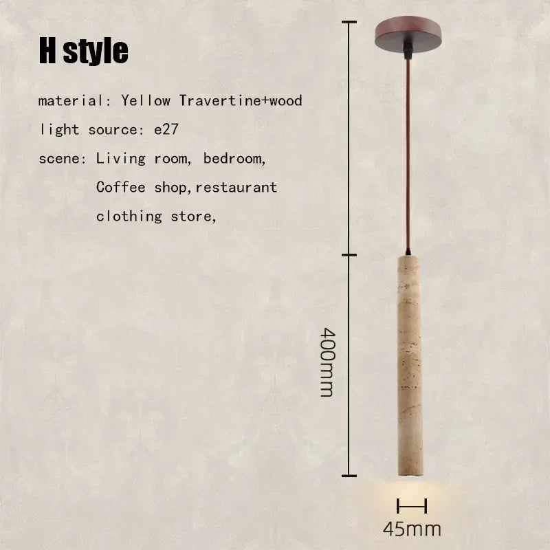 Afralia™ Elegant Wabi Sabi Travertine Pendant Lamp for Dining Desk & Kitchen Island