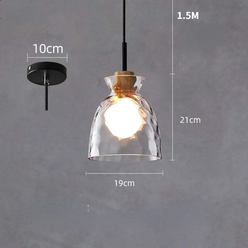 Afralia™ Clear Glass Pendant Lamp with LED Lights for Home Decor