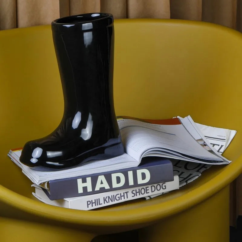 Afralia™ Ceramic Shoe Vase for Stylish Flower Arrangement and Home Decoration