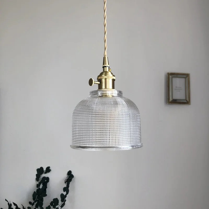 Afralia™ Clear Glass Knob Switch LED Pendant Light Fixture: Modern Nordic Hanging Chandelier