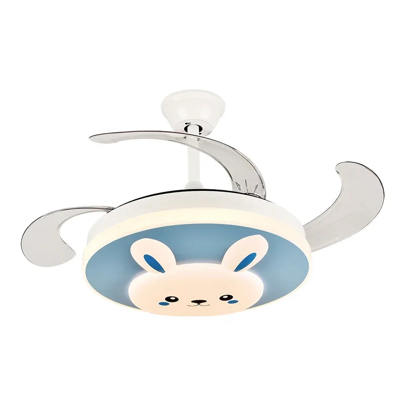 Afralia™ Simple Ceiling Fan With LED Light and Remote Control