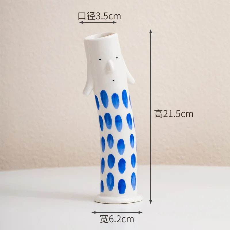 Afralia™ Ceramic Vase Coral Duct Family Home Decor Floral Arrangement Handmade Clay Art