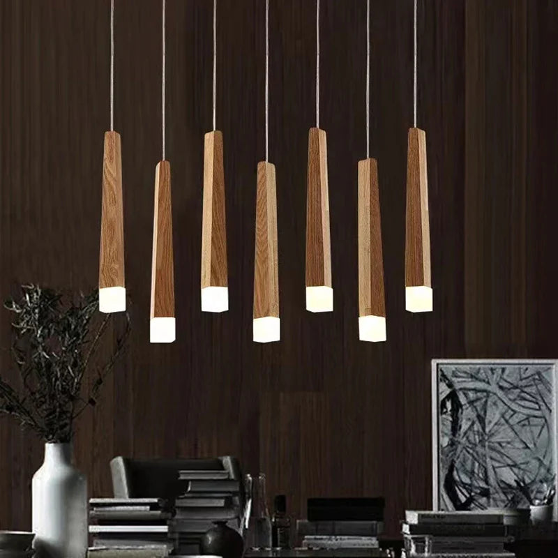 Afralia™ Modern Wood Chandelier Pendant for Dining Room, Living Room, Bedroom